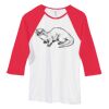 Bella Women's Baby Rib Contrast 3/4-Sleeve Raglan T-Shirt  Thumbnail