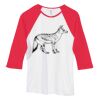 Bella Women's Baby Rib Contrast 3/4-Sleeve Raglan T-Shirt  Thumbnail