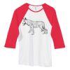 Bella Women's Baby Rib Contrast 3/4-Sleeve Raglan T-Shirt  Thumbnail