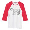 Bella Women's Baby Rib Contrast 3/4-Sleeve Raglan T-Shirt  Thumbnail