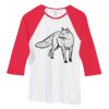 Bella Women's Baby Rib Contrast 3/4-Sleeve Raglan T-Shirt  Thumbnail