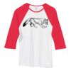 Bella Women's Baby Rib Contrast 3/4-Sleeve Raglan T-Shirt  Thumbnail