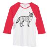 Bella Women's Baby Rib Contrast 3/4-Sleeve Raglan T-Shirt  Thumbnail