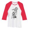 Bella Women's Baby Rib Contrast 3/4-Sleeve Raglan T-Shirt  Thumbnail