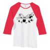 Bella Women's Baby Rib Contrast 3/4-Sleeve Raglan T-Shirt  Thumbnail