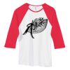 Bella Women's Baby Rib Contrast 3/4-Sleeve Raglan T-Shirt  Thumbnail