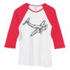 Bella Women's Baby Rib Contrast 3/4-Sleeve Raglan T-Shirt  Thumbnail