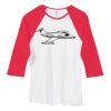 Bella Women's Baby Rib Contrast 3/4-Sleeve Raglan T-Shirt  Thumbnail