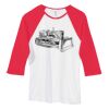 Bella Women's Baby Rib Contrast 3/4-Sleeve Raglan T-Shirt  Thumbnail