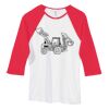 Bella Women's Baby Rib Contrast 3/4-Sleeve Raglan T-Shirt  Thumbnail